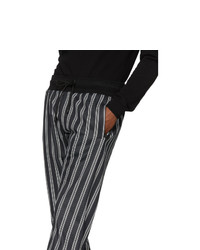 Dolce and Gabbana Black And White Striped Lounge Pants