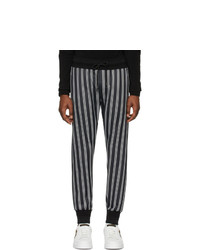 Dolce and Gabbana Black And White Striped Lounge Pants