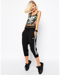 Women S Black And White Vertical Striped Sweatpants By Adidas