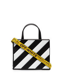 Black and White Vertical Striped Tote Bag