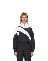 Reebok Classics Black And White Cropped Vector Track Jacket