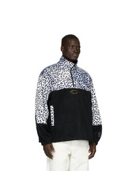 Noon Goons Black And White Leopard Half Zip Sweatshirt