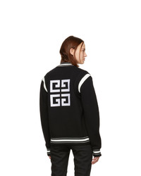 Givenchy Black And White Wool 4g Bomber Jacket