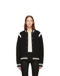 Givenchy Black And White Wool 4g Bomber Jacket