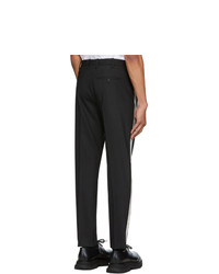 Neil Barrett Black And White Wool Piping Trousers