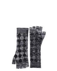 Black and White Wool Gloves