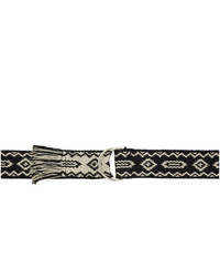 Black and White Woven Canvas Belt