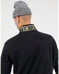Primitive Cadet 14 Zip Sweatshirt With Back Neck Logo In Black