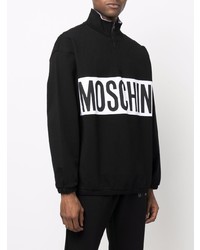 Moschino Logo Print Front Zip Sweatshirt