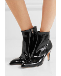 Gianvito Rossi 70 Patent Leather Ankle Boots Black
