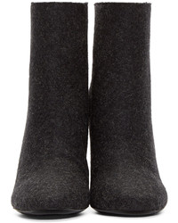Proenza Schouler Black Felted Wool Ankle Boots