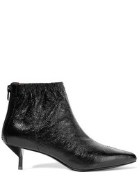 3.1 Phillip Lim Blitz Ruched Textured Leather Ankle Boots Black