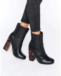 Missguided Contrast Block Heel Ankle Boots