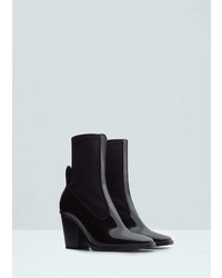 Mango Outlet Contrast Materials Ankle Boots
