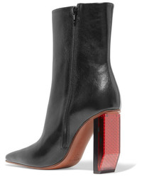 Vetements Glossed Leather Ankle Boots Black