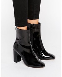 Missguided Patent Heeled Ankle Boots