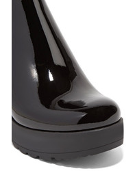 Prada Patent Leather Ankle Boots Black