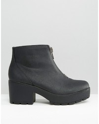 Asos Rookie Zip Front Ankle Boots
