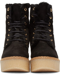Flamingos Ssense Black Shearling Stacy Boots