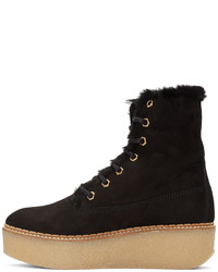 Flamingos Ssense Black Shearling Stacy Boots