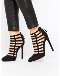 London Rebel Strappy Heeled Ankle Boots