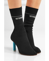Vetements Stretch Jersey Ankle Boots Black