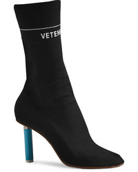 Vetements Stretch Jersey Ankle Boots Black