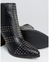 Glamorous Stud Point Heeled Ankle Boots