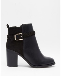 Miss KG Swift Black Block Heel Ankle Boot With Straps