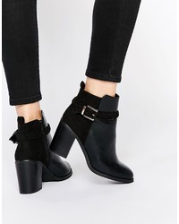 Miss KG Swift Black Block Heel Ankle Boot With Straps