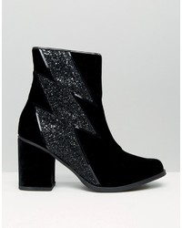 House of Holland Thunder Black Heeled Ankle Boots