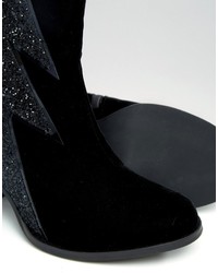 House of Holland Thunder Black Heeled Ankle Boots