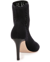 Gianvito Rossi Vires Knit Open Toe 85mm Bootie Black
