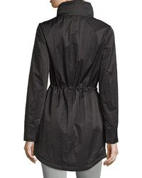T Tahari Asymmetric Zip Anorak Jacket Black