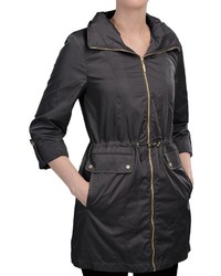Ellen Tracy Outerwear Ellen Tracy Techno Anorak Jacket Zip Front Stowaway Hood
