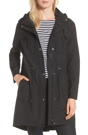 badgley mischka water repellent anorak with stowaway hood