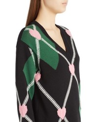 MSGM Argyle Heart Sweater