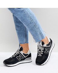 New Balance 574 Suede Trainers In Black