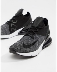 Nike Air Max 270 Flyknit Trainers In Black Ao1023 001