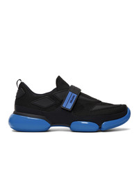 Prada Black And Blue Cloudbust Sneakers
