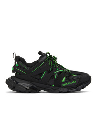 Balenciaga Black And Green Track Sneakers