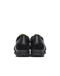 Valentino Black And Grey Garavani Rockrunner Sneakers