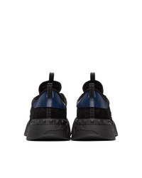 Valentino Black And Navy Garavani Rockrunner Plus Sneakers