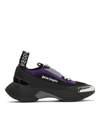 Palm Angels Black And Purple Recovery Lace Up Sneakers