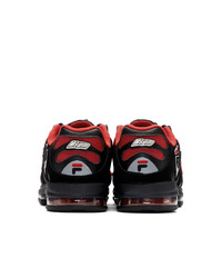 MSGM Black And Red Fila Edition Silva Trainer Sneakers