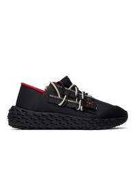 Giuseppe Zanotti Black And Red Leather Urchin Sneakers