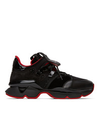 Christian Louboutin Black And Red Runner Sneakers
