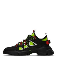 McQ Alexander McQueen Black And Yellow Orbyt Runner Sneakers