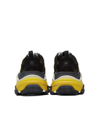 Balenciaga Black And Yellow Triple S Sneakers
