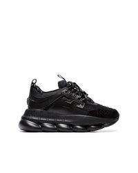 Versace Black Chain Reaction Chunky Faux Leather Sneakers